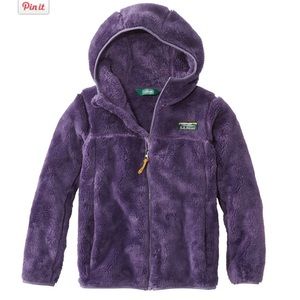 LL Bean Little Kids’ Hi-Pile Fleece Jacket EUC S/4 Muted Purple